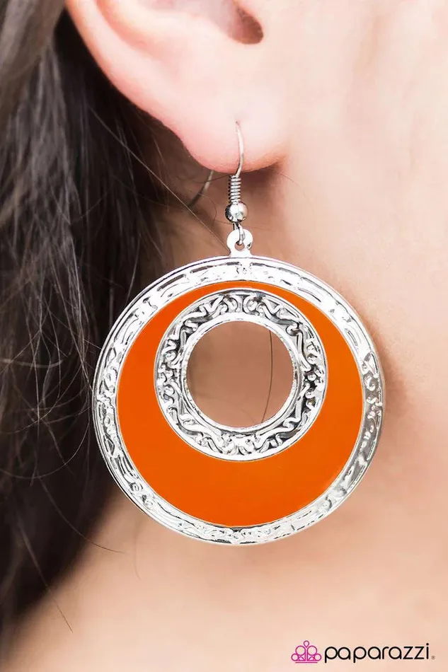Earrings Paparazzi Earring Night Owl Orange Paparazzi Jewelry