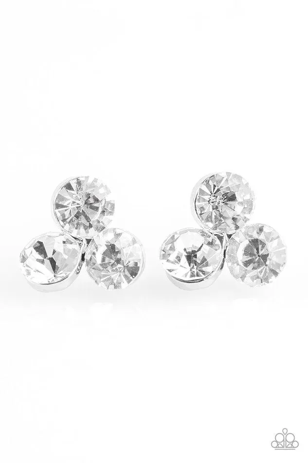 Earrings Paparazzi Earrings Everthing Must GLOW White Paparazzi Jewelry