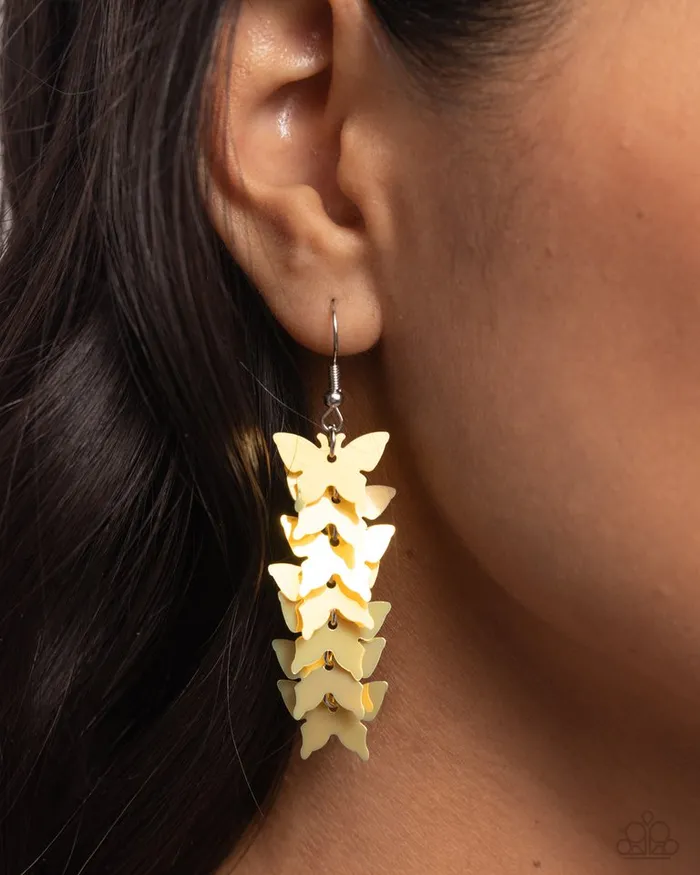 Earrings Paparazzi Jewelry Paparazzi Earring Aerial Ambiance Yellow