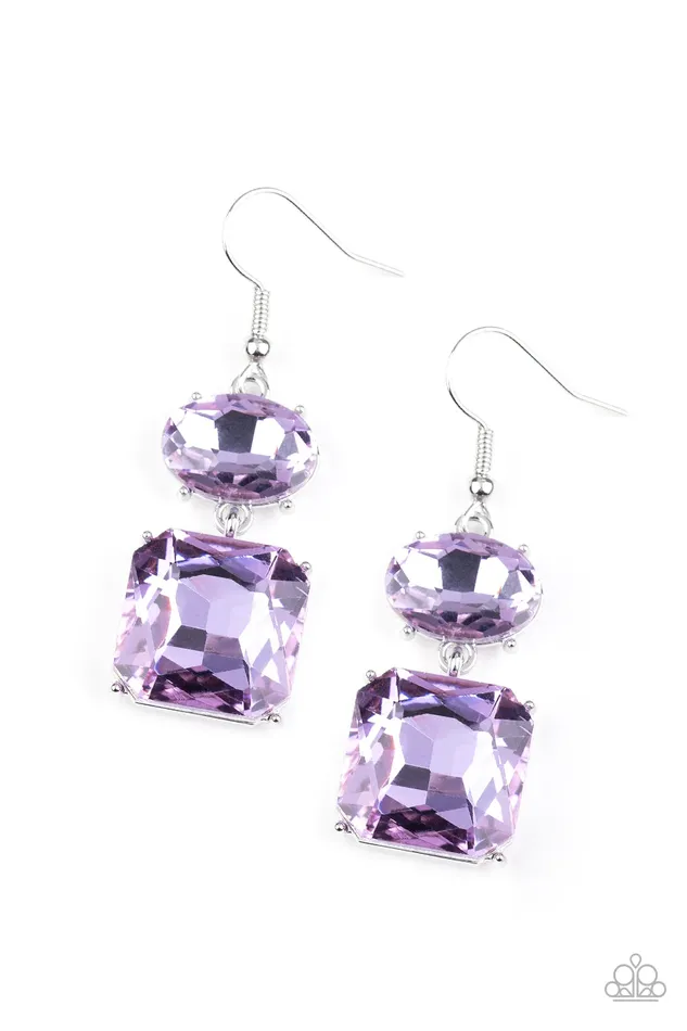 Earrings Paparazzi Jewelry Paparazzi Earring All ICE On Me Purple