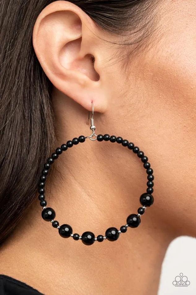 Earrings Paparazzi Jewelry Paparazzi Earring Boss Posh Black