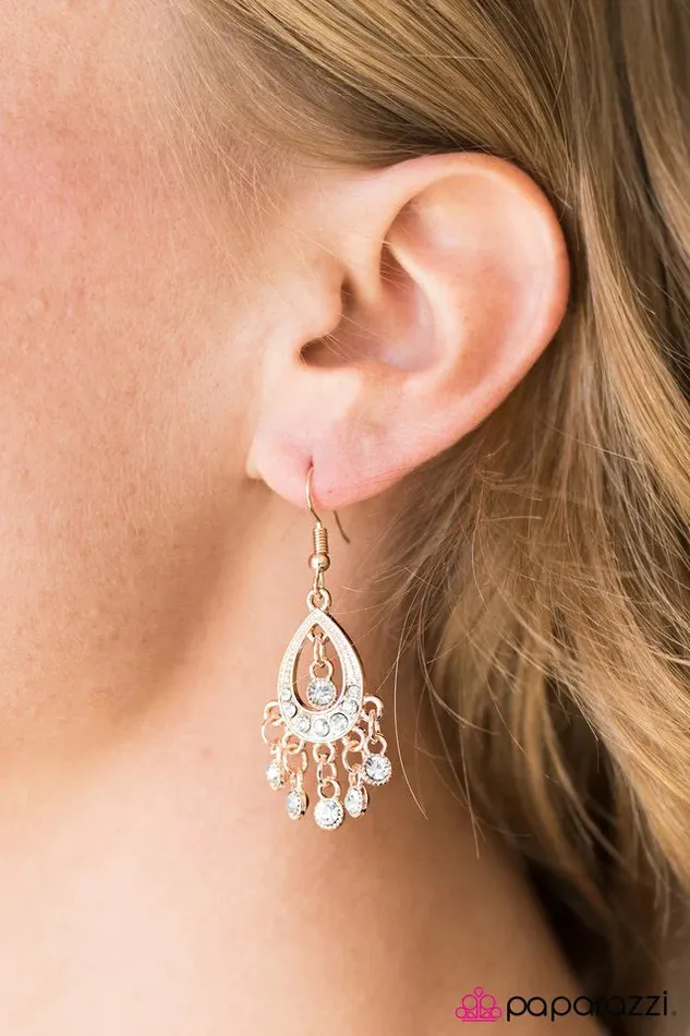 Earrings Paparazzi Jewelry Paparazzi Earring Catch Some Sparkle Rose Gold