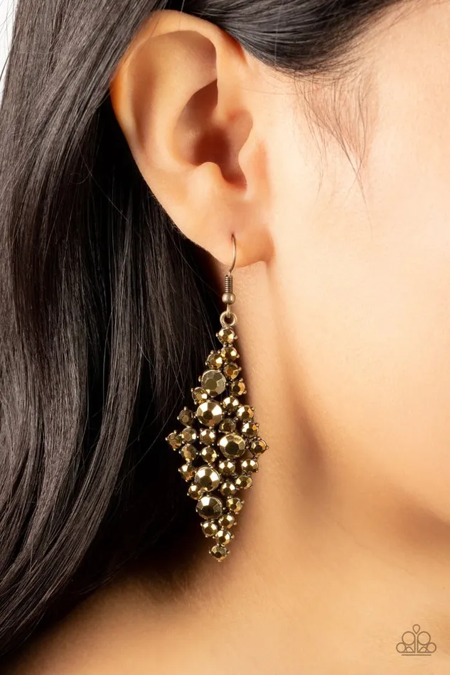 Earrings Paparazzi Jewelry Paparazzi Earring Celestial Comet Brass