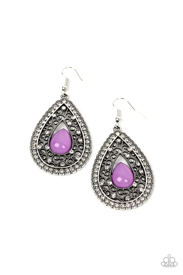 Earrings Paparazzi Jewelry Paparazzi Earring Cloud Nine Couture Purple