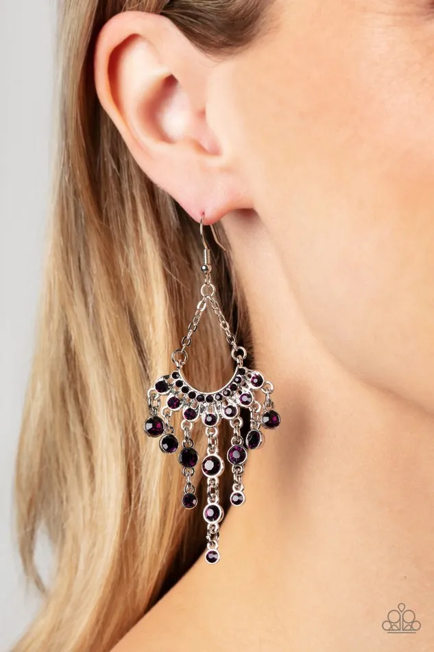 Earrings Paparazzi Jewelry Paparazzi Earring Commanding Candescence Purple