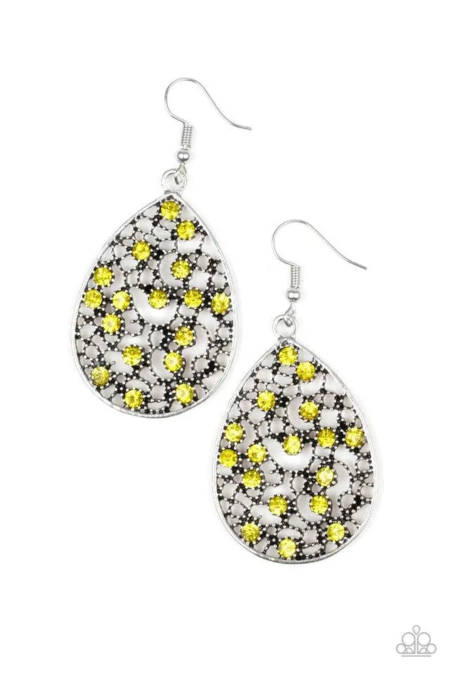 Earrings Paparazzi Jewelry Paparazzi Earring Dazzling Dew Yellow
