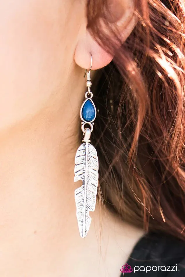 Earrings Paparazzi Jewelry Paparazzi Earring FLIGHT Night Blue