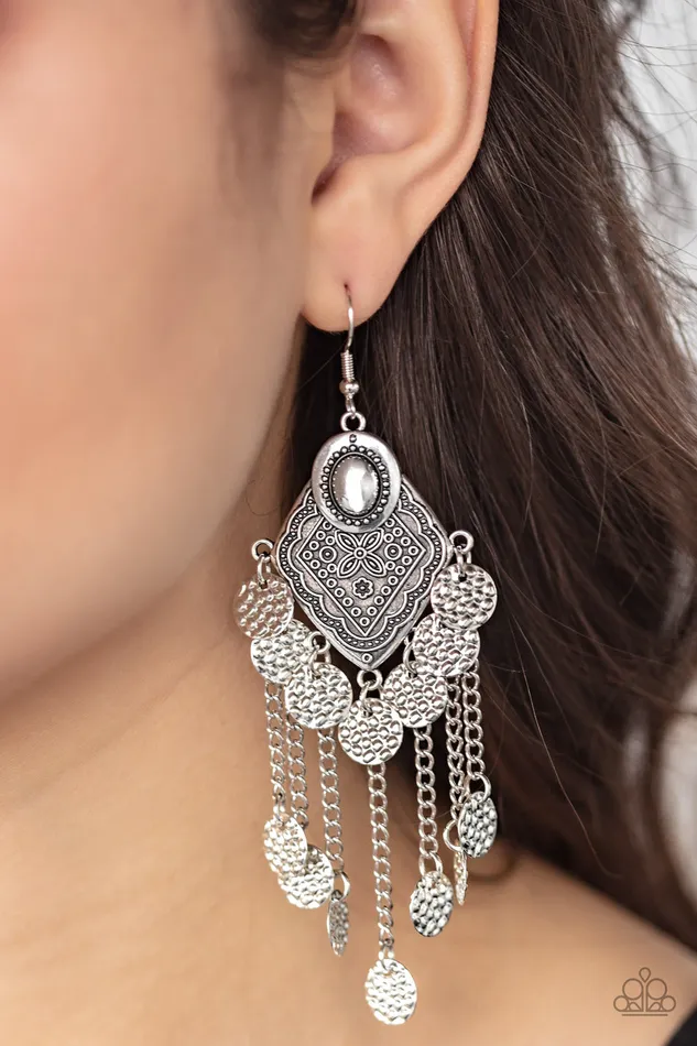 Earrings Paparazzi Jewelry Paparazzi Earring Garden Explorer Silver