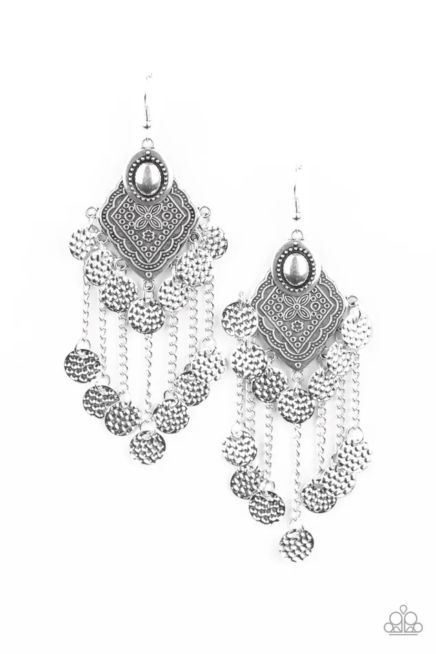 Earrings Paparazzi Jewelry Paparazzi Earring Garden Explorer Silver