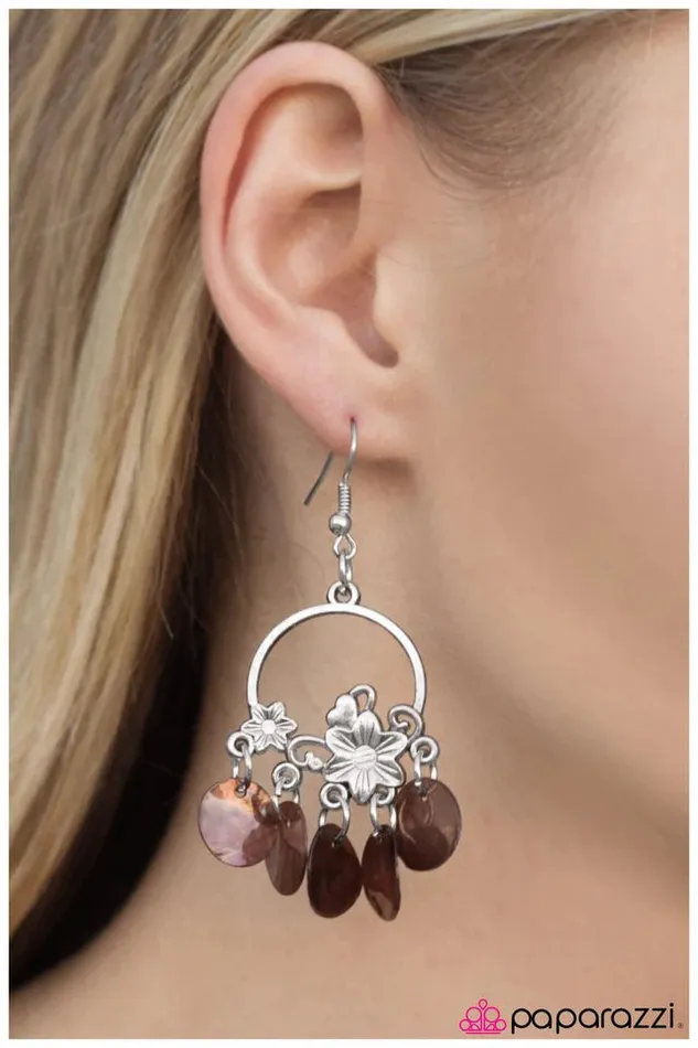 Earrings Paparazzi Jewelry Paparazzi Earring In One Shell Swoop Brown