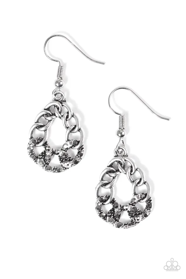 Earrings Paparazzi Jewelry Paparazzi Earring Industrial Shine Silver