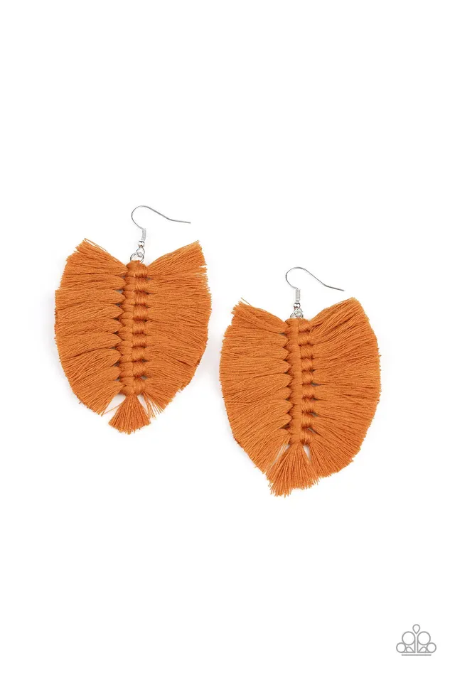 Earrings Paparazzi Jewelry Paparazzi Earring Knotted Native Brown
