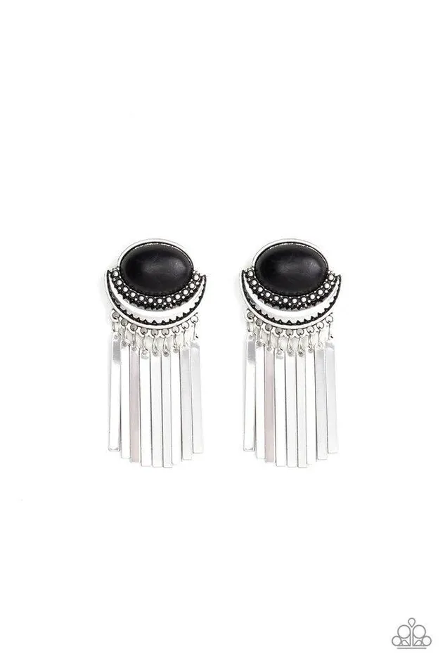 Earrings Paparazzi Jewelry Paparazzi Earring Monsoon Season Black