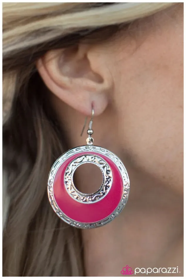 Earrings Paparazzi Jewelry Paparazzi Earring Night Owl Pink