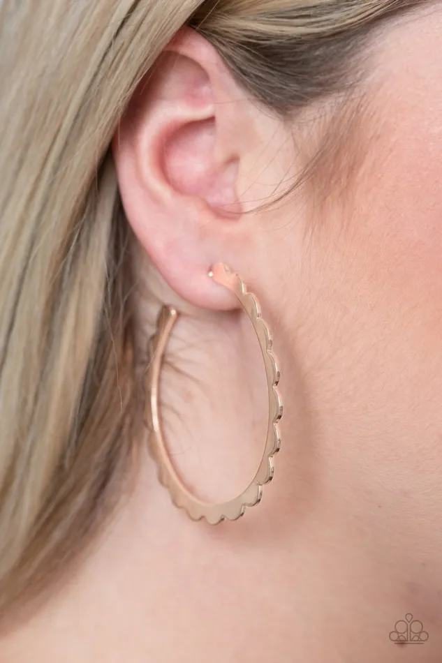 Earrings Paparazzi Jewelry Paparazzi Earring Radiant Ridges Rose Gold