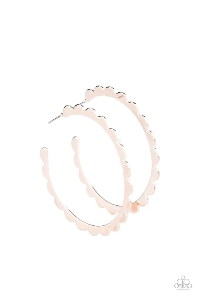 Earrings Paparazzi Jewelry Paparazzi Earring Radiant Ridges Rose Gold