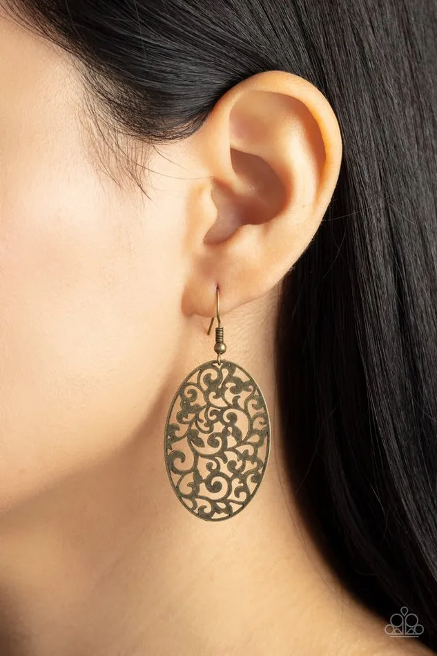 Earrings Paparazzi Jewelry Paparazzi Earring Secret Orchards Brass