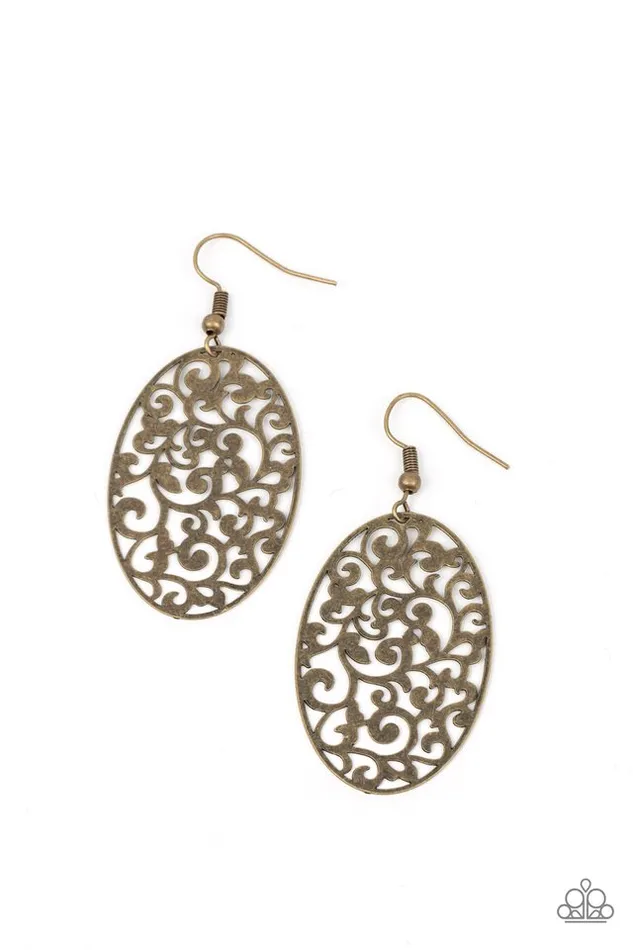 Earrings Paparazzi Jewelry Paparazzi Earring Secret Orchards Brass
