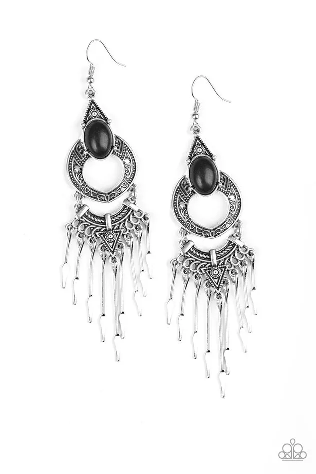 Earrings Paparazzi Jewelry Paparazzi Earring Southern Spearhead Black