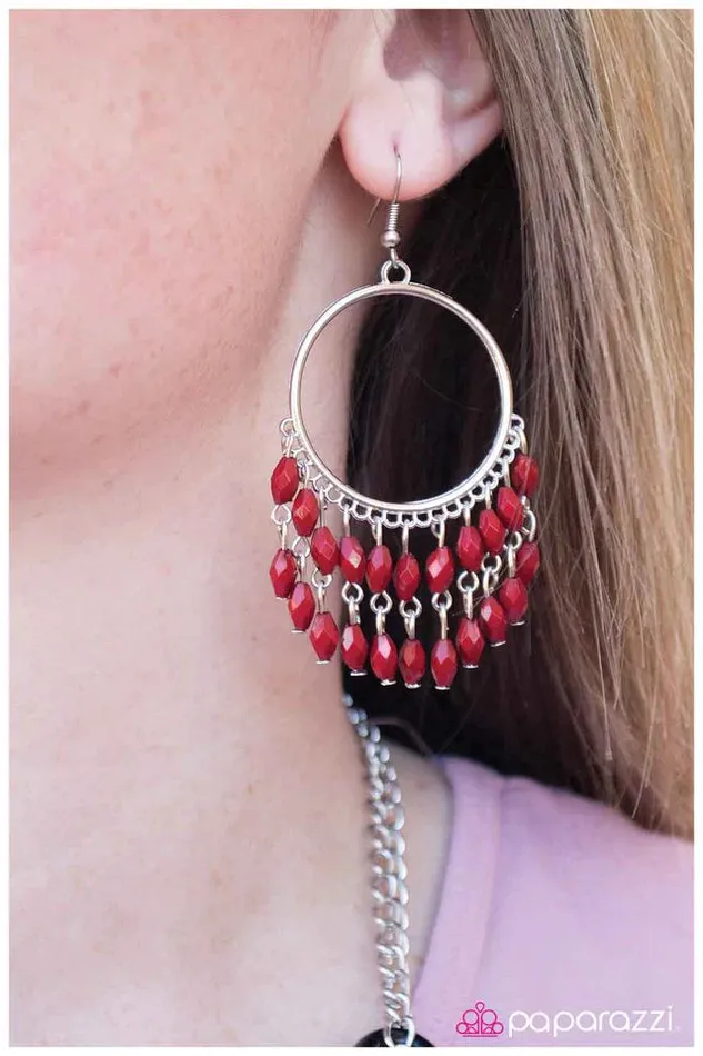 Earrings Paparazzi Jewelry Paparazzi Earring Sporadic Sprinkles Red