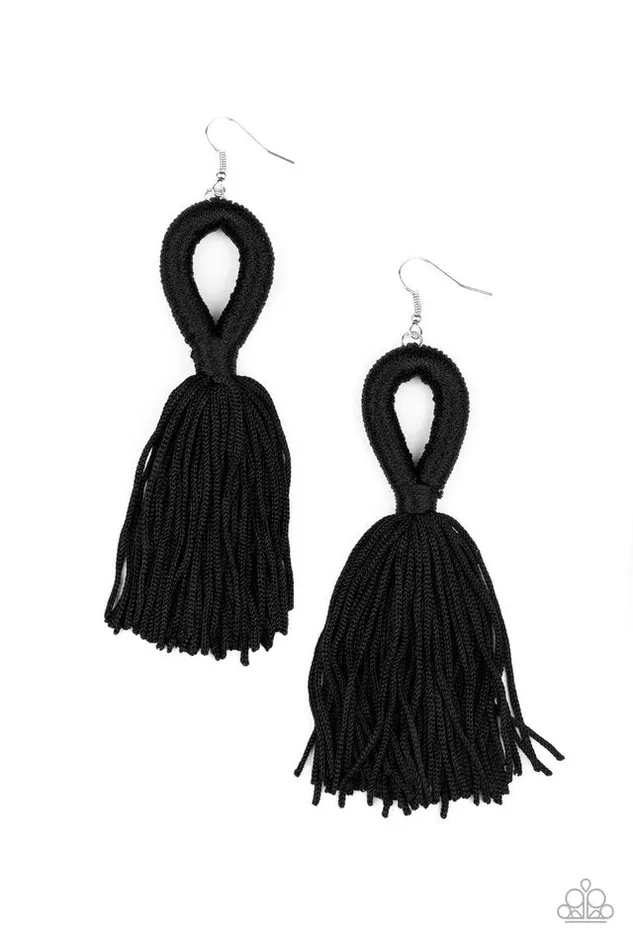 Earrings Paparazzi Jewelry Paparazzi Earring Tassels and Tiaras Black Earrings Paparazzi Jewelry Paparazzi Earring Tassels and Tiaras Black