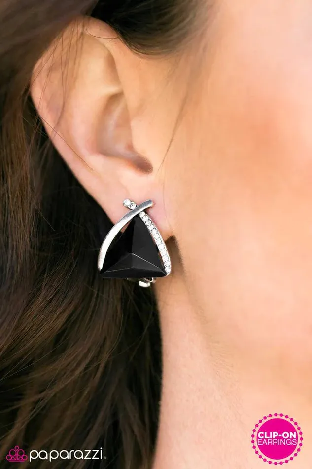 Earrings Paparazzi Jewelry Paparazzi Earring Top Sparkle Black