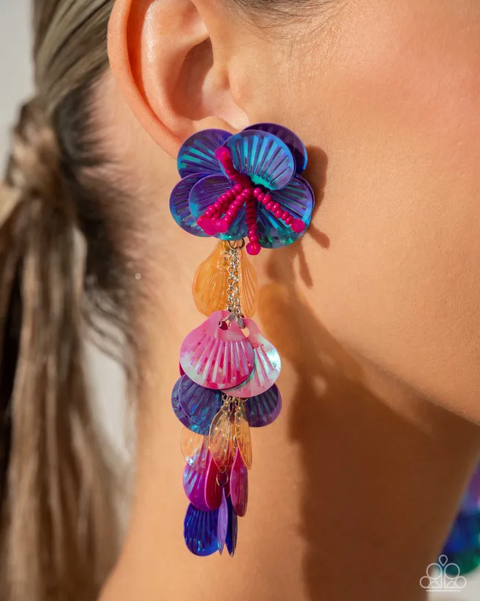 Earrings Paparazzi Jewelry Paparazzi Earring Under the Waves Purple