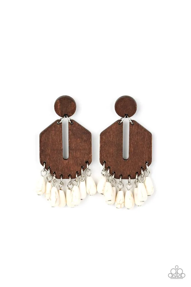 Earrings Paparazzi Jewelry Paparazzi Earring Western Retreat White