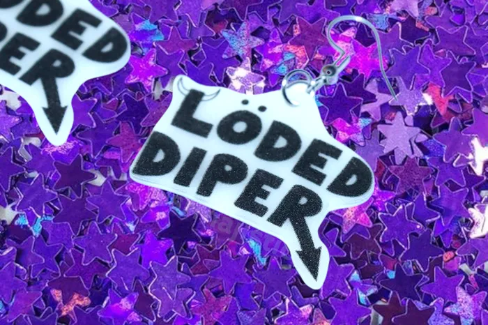 Earrings Sam Makes Things Lded Diper Diary of a Wimpy Kid Band Logo Handmade Earrings