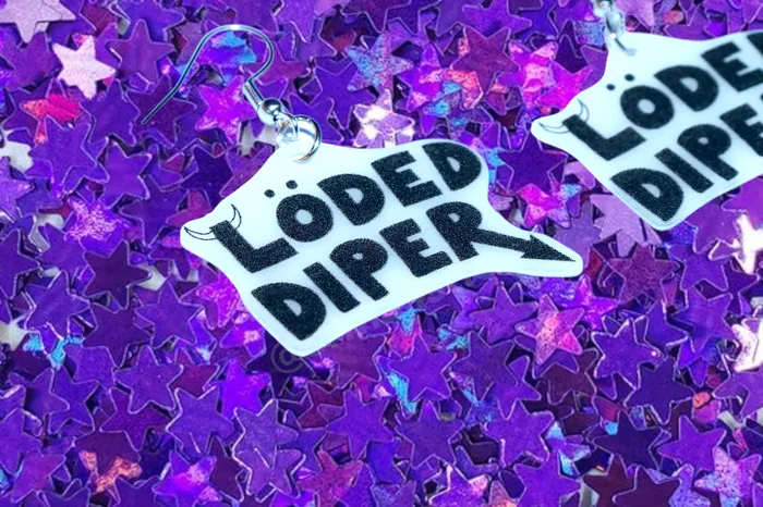 Earrings Sam Makes Things Lded Diper Diary of a Wimpy Kid Band Logo Handmade Earrings