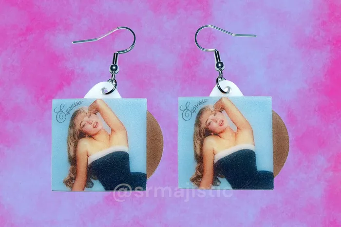 Earrings Sam Makes Things Sabrina Carpenter Espresso Vinyl Single Handmade Earrings Earrings Sam Makes Things Sabrina Carpenter Espresso Vinyl Single Handmade Earrings