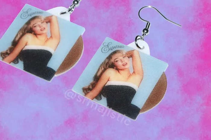 Earrings Sam Makes Things Sabrina Carpenter Espresso Vinyl Single Handmade Earrings Earrings Sam Makes Things Sabrina Carpenter Espresso Vinyl Single Handmade Earrings