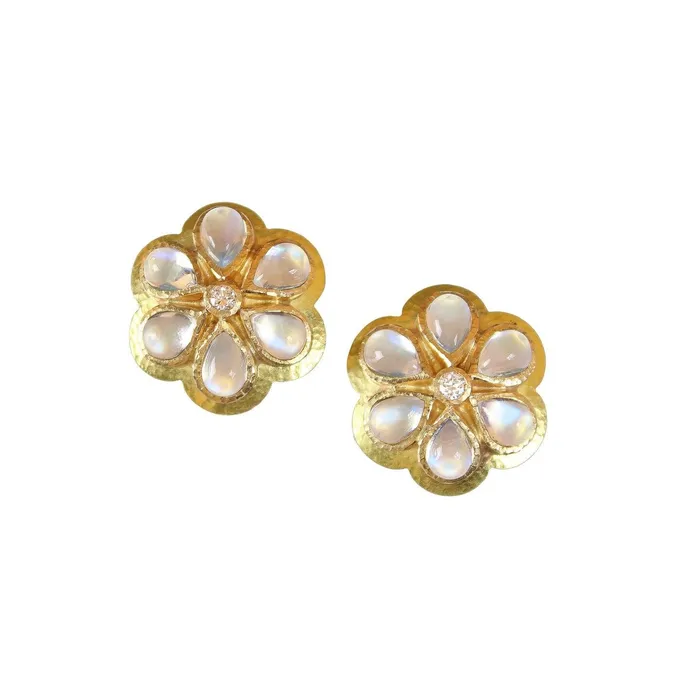 Elizabeth Locke Moonstone Daisy Earrings Elizabeth Locke Earrings