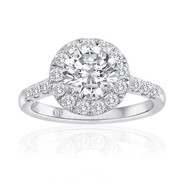Engagement Collections 14K White Gold Diamond Semimount Round Halo Rings