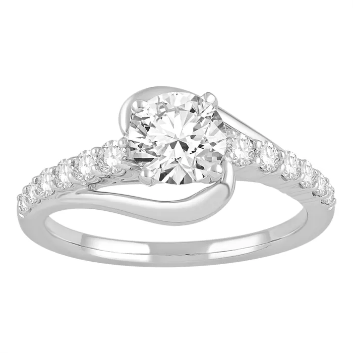 Engagement Collections Earrings 14K White Gold Diamond Semimount Crossover Design Engagement Collections Earrings 14K White Gold Diamond Semimount Crossover Design
