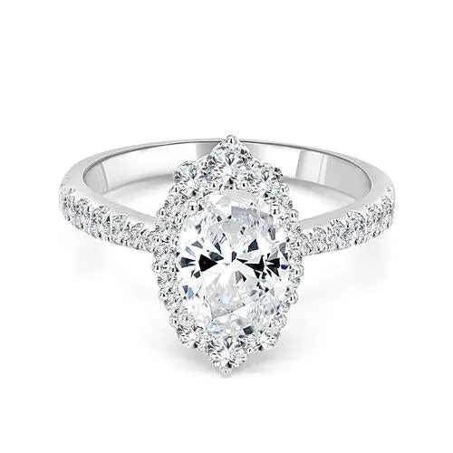 Engagement Collections Rings 14K White Gold Semi Mount Ring with Diamond Oval Halo Engagement Collections Rings 14K White Gold Semi Mount Ring with Diamond Oval Halo