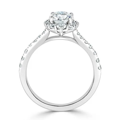 Engagement Collections Rings 14K White Gold Semi Mount Ring with Diamond Oval Halo Engagement Collections Rings 14K White Gold Semi Mount Ring with Diamond Oval Halo