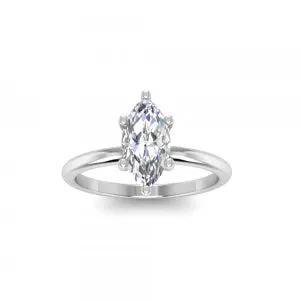 Engagement Collections Rings 14K White Gold Solitaire Ring for Marquise Cut Diamond Engagement Collections Rings 14K White Gold Solitaire Ring for Marquise Cut Diamond