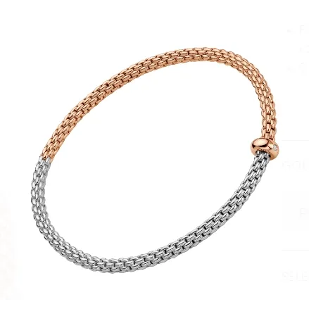 Fope 18K Rose and White Gold Prima Collection Diamond Bracelet Medium Size FOPE Bracelets