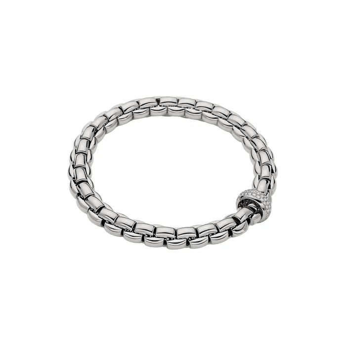 Fope 18K White Gold Eka Collection Diamond Bracelet Large Size FOPE Bracelets
