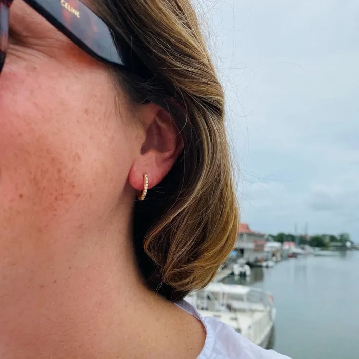 Goldbug Collection Earrings Goldbug Lowcountry Firefly Huggie Hoop Earrings