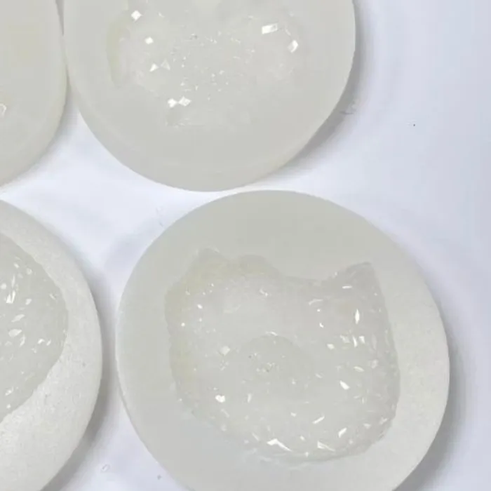 Handmade Diamond HelloKitty Cat Crystal Cluster Decoration Resin Molds IntoResin Charm Necklaces