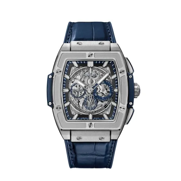 Hublot Spirit of Big Bang Titanium Blue 45mm Watch Ref 601NX7170LR Skeleton Dial Blue Leather Strap Hublot Watches Hublot Spirit of Big Bang Titanium Blue 45mm Watch Ref 601NX7170LR Skeleton Dial Blue Leather Strap Hublot Watches