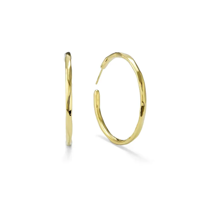 Ippolita Earrings Ippolita 18K Yellow Gold Classico Large Faceted Hoop Earrings Ippolita Earrings Ippolita 18K Yellow Gold Classico Large Faceted Hoop Earrings