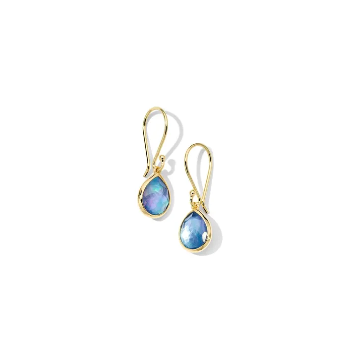 Ippolita Ippolita 18K Yellow Gold Rock Candy Teeny Teardrop Earrings with Rock Crystal Mother of Pearl and Lapis Triplet Earrings Ippolita Ippolita 18K Yellow Gold Rock Candy Teeny Teardrop Earrings with Rock Crystal Mother of Pearl and Lapis Triplet Earrings