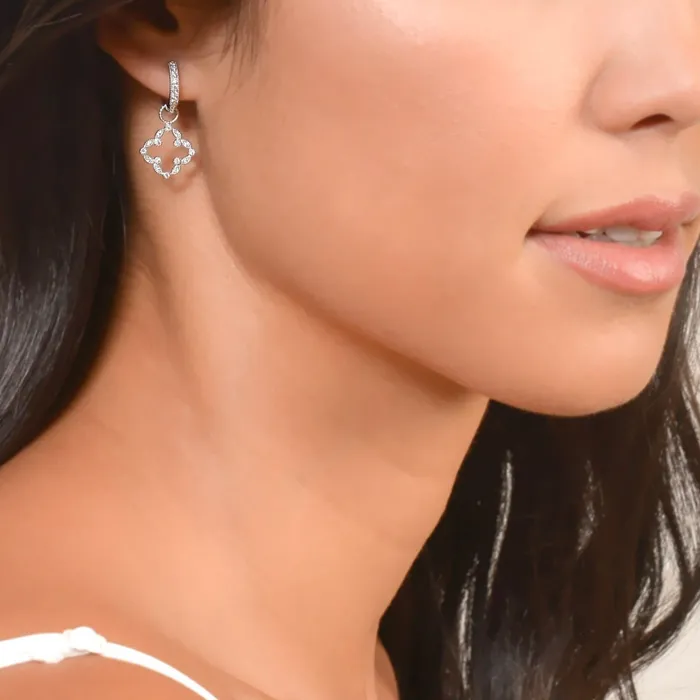 Jude Frances Pave Open Clover Marquis Earring Charms Jude Frances Earrings