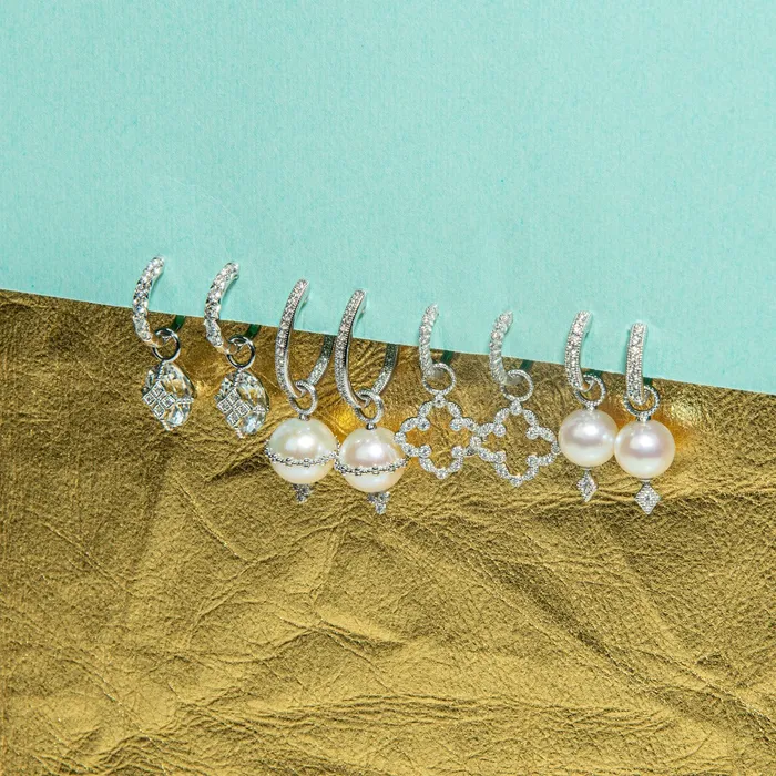 Jude Frances Pave Open Clover Marquis Earring Charms Jude Frances Earrings