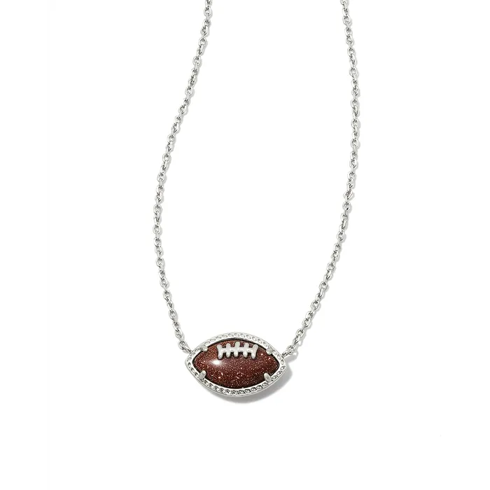 Kendra Scott Football Short Pendant Necklace in Silver Kendra Scott Necklaces