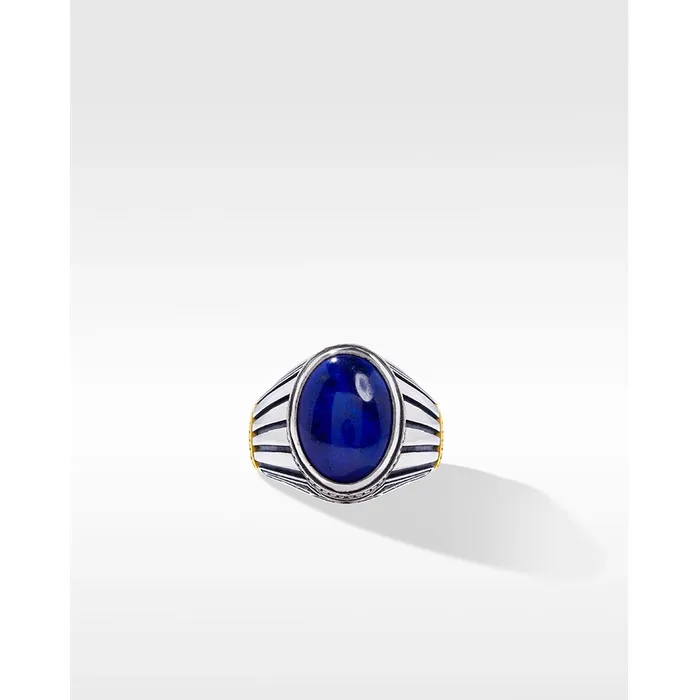 Konstantino Rings Konstantino Mens Silver and 18K Gold Lapis Ring