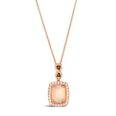 Le Vian 14K Strawberry Gold Neopolitan Opal and Vanilla and Chocolate Diamond Necklace Le Vian Necklaces